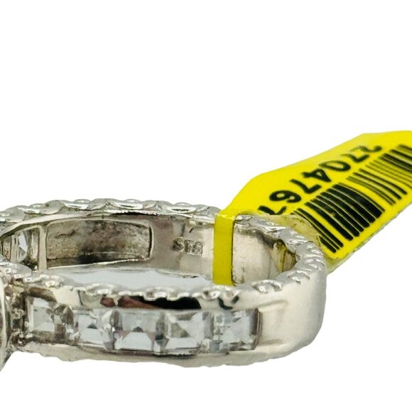 NWT Chuck Clemency Clear Topaz Sterling Silver Halo Ring Size 10 Designer Heavy - Picture 9 of 10